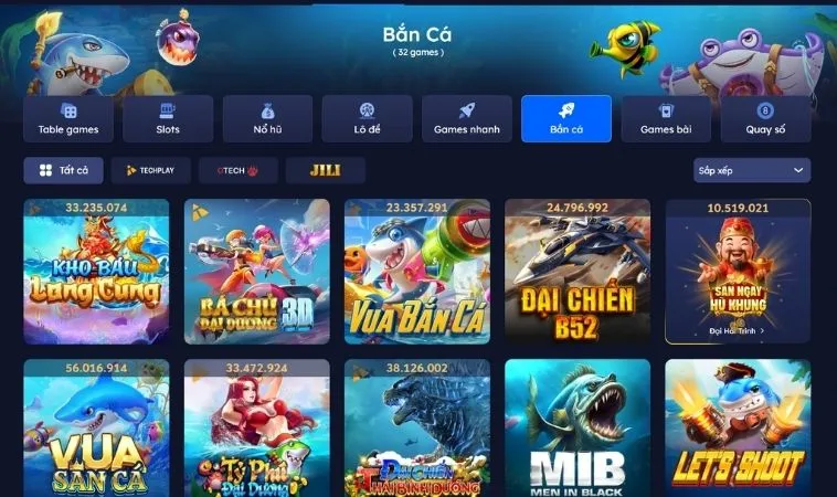 Sảnh bắn cá Manclub quy tụ nhiều thể loại game hấp dẫn