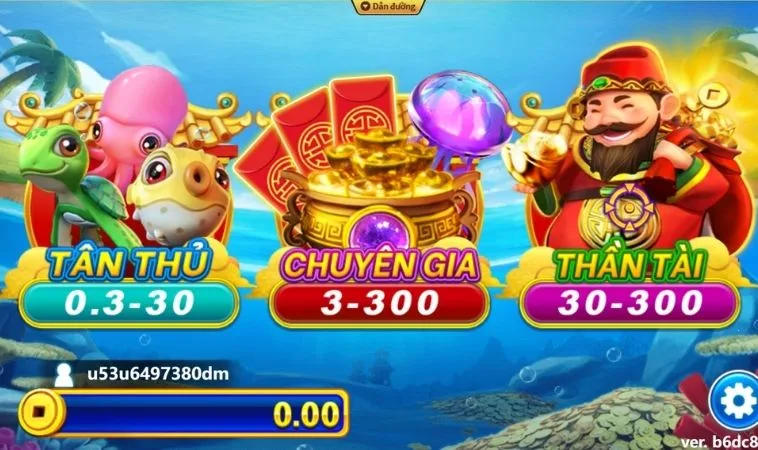 Các phòng chơi trong game bắn cá Thần Tại tại Manclub